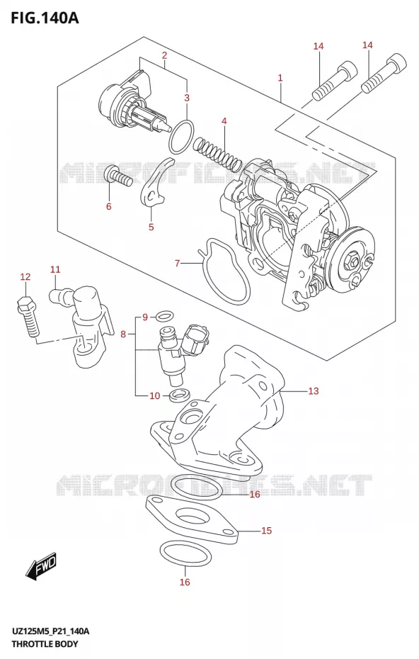 GASKLEPHUIS Suzuki SCOOTER 125 ADDRESS 2025  UZ125M5 P21 2025 M5 (P21)