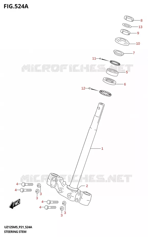STUURKOLOM Suzuki SCOOTER 125 ADDRESS 2025  UZ125M5 P21 2025 M5 (P21)