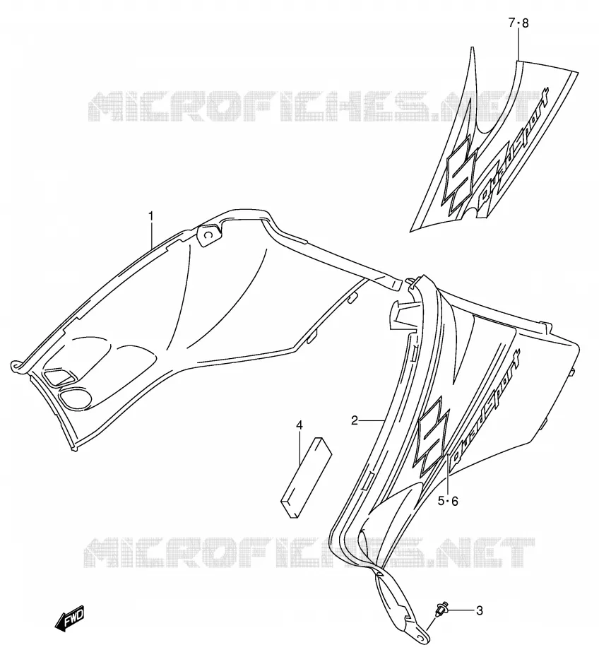 ACHTER KUIP (MODELE K3/K4) Suzuki QUAD 400 QUADSPORT 2007  LT-Z400K7(E3/E28)