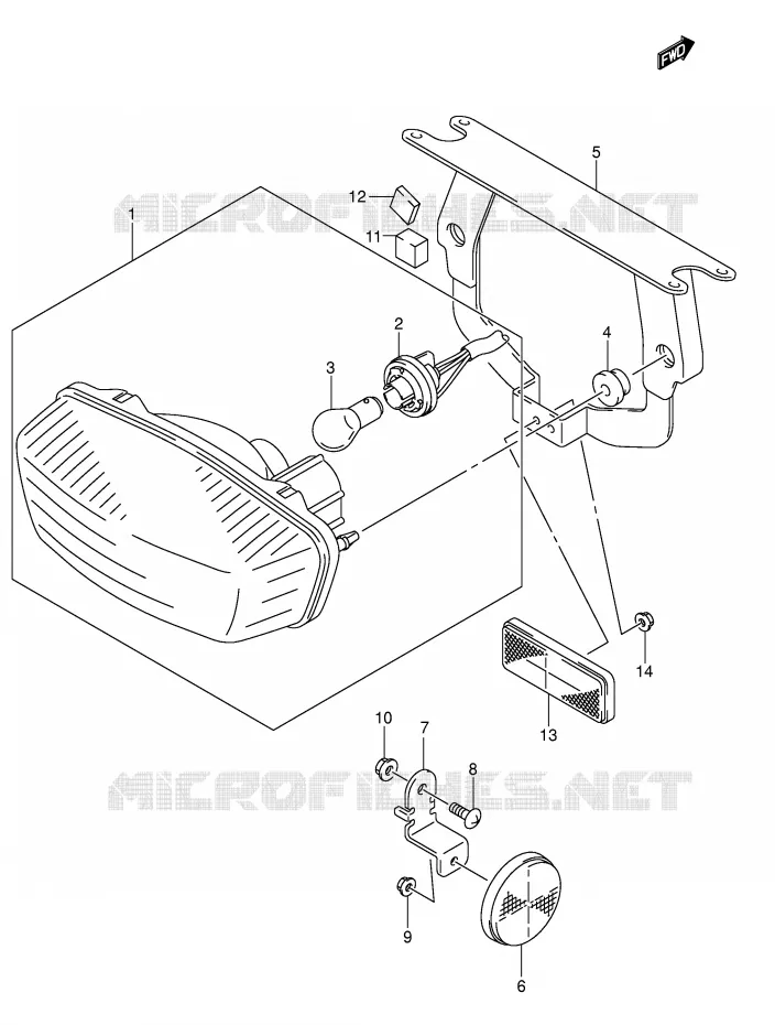 ACHTERLICHT (MODELE K3 E28) Suzuki QUAD 400 QUADSPORT 2003  LT-Z400K3(E3/E28)