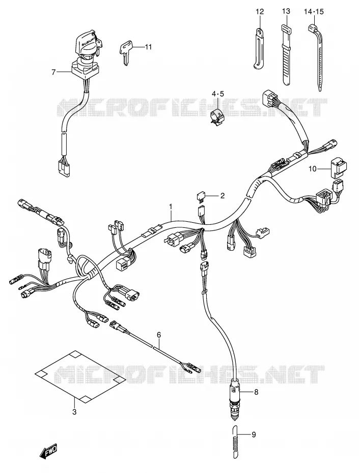 BEDRADING (MODELE K5/K6) Suzuki QUAD 250 OZARK 2004  LT-F250K4(E3/E28)