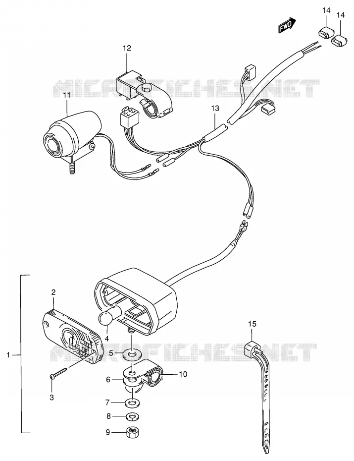 EEN BACK-UP LAMP (OPTIONNEL) Suzuki QUAD 250 KINGQUAD 1997  LT-F4WDV(E28)