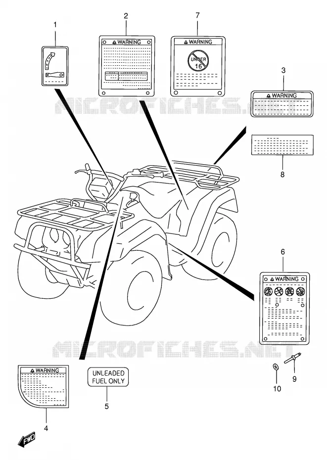ETIKET Suzuki QUAD 250 OZARK 2000  LT-F250Y(E24)