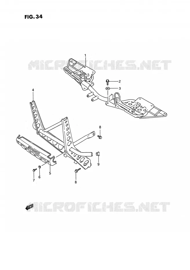 FOOTREST Suzuki QUAD 300 KINGQUAD 1991  LT-F4WDXM(E3)