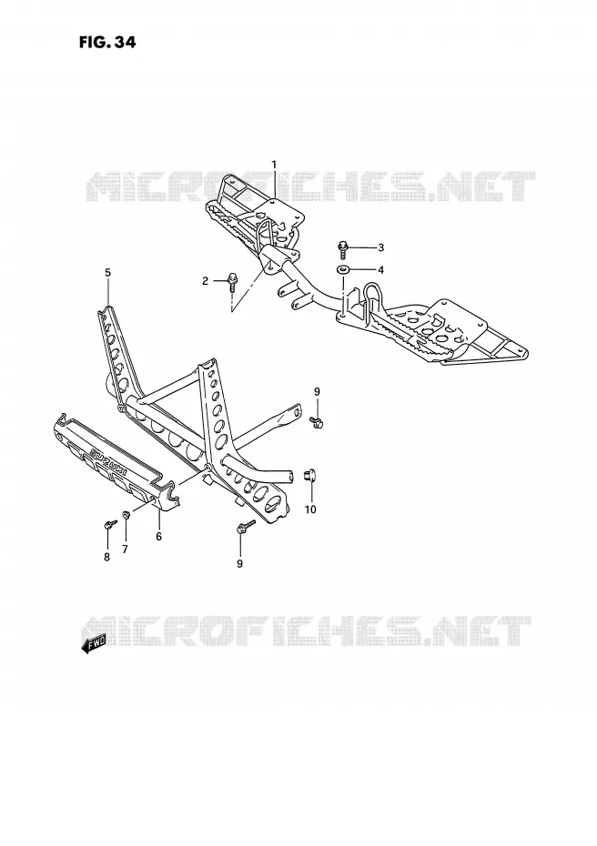 FOOTREST Suzuki QUAD 300 KINGQUAD 1992  LT-F4WDXN(E2)