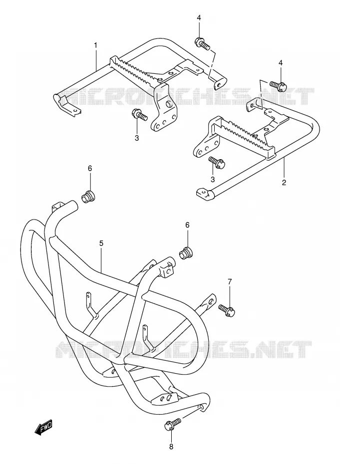 FOOTREST Suzuki QUAD 400 EIGER 2005  LT-A400FK5(P3/P28)