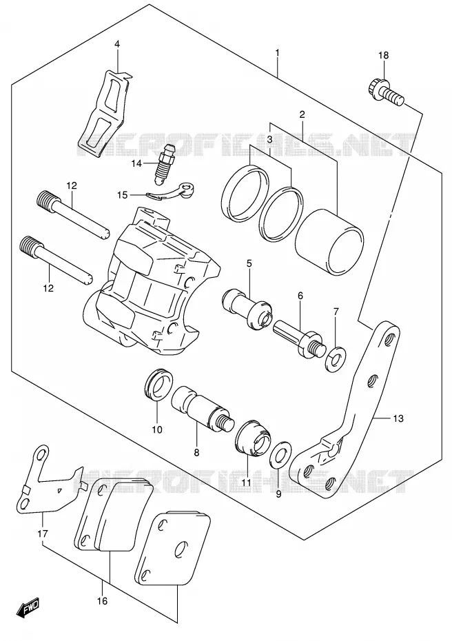 FRONT CALIPER Suzuki QUAD 400 EIGER 2004  LT-A400K4(P3/P28)
