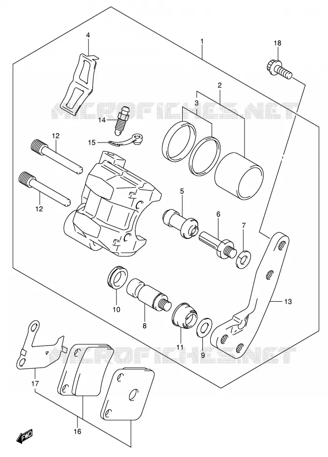 FRONT CALIPER Suzuki QUAD 400 EIGER 2009  LT-A400FK6(P3/P28)