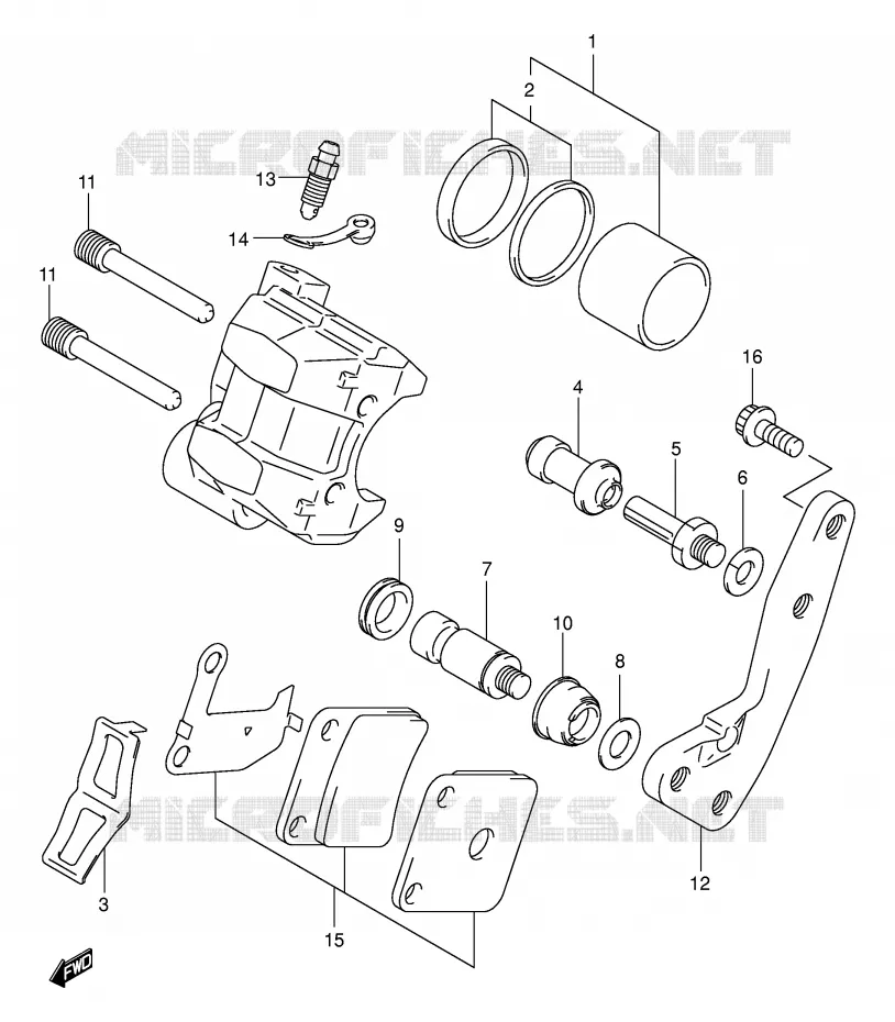 FRONT CALIPER Suzuki QUAD 500 VINSON 2003  LT-F500FK3(E3/E28)