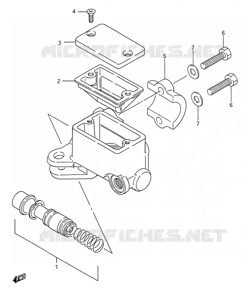FRONT HOOFDREMCILINDER (MODELE H/J/K) Suzuki QUAD 250 KINGQUAD 1994  LT-F4WDR(E28)
