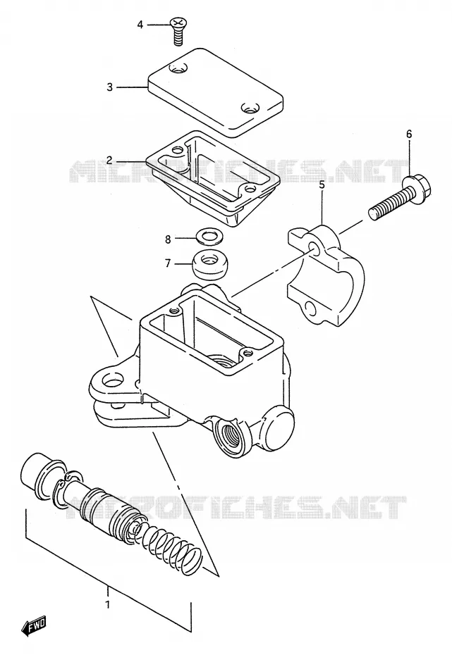 FRONT HOOFDREMCILINDER (MODELE L/M/N/P) Suzuki QUAD 250 KINGQUAD 1992  LT-F4WDN(E28)