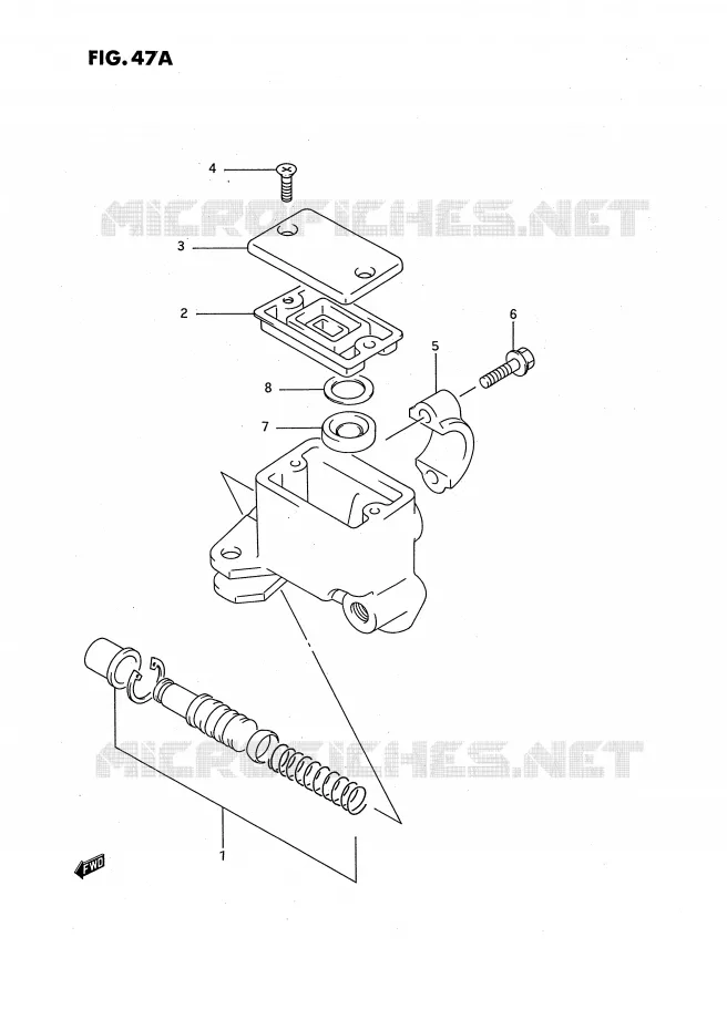 FRONT HOOFDREMCILINDER (MODELE M/N/P/R/S/T) Suzuki QUAD 250 OZARK 1995  LT-F250S(E3)