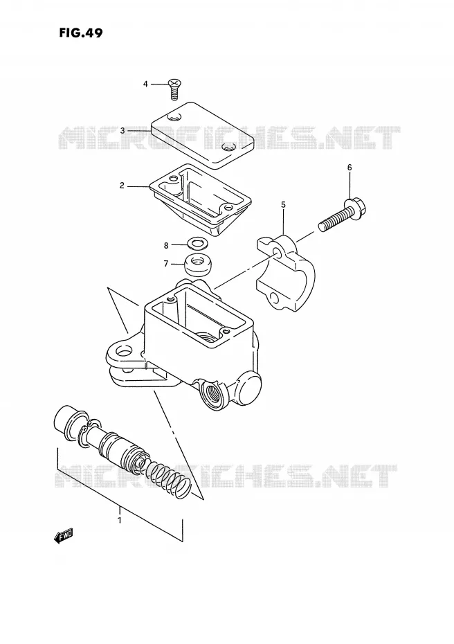 FRONT HOOFDREMCILINDER (MODELE M/N/P/R) Suzuki QUAD 300 KINGQUAD 1991  LT-F4WDXM(E2)