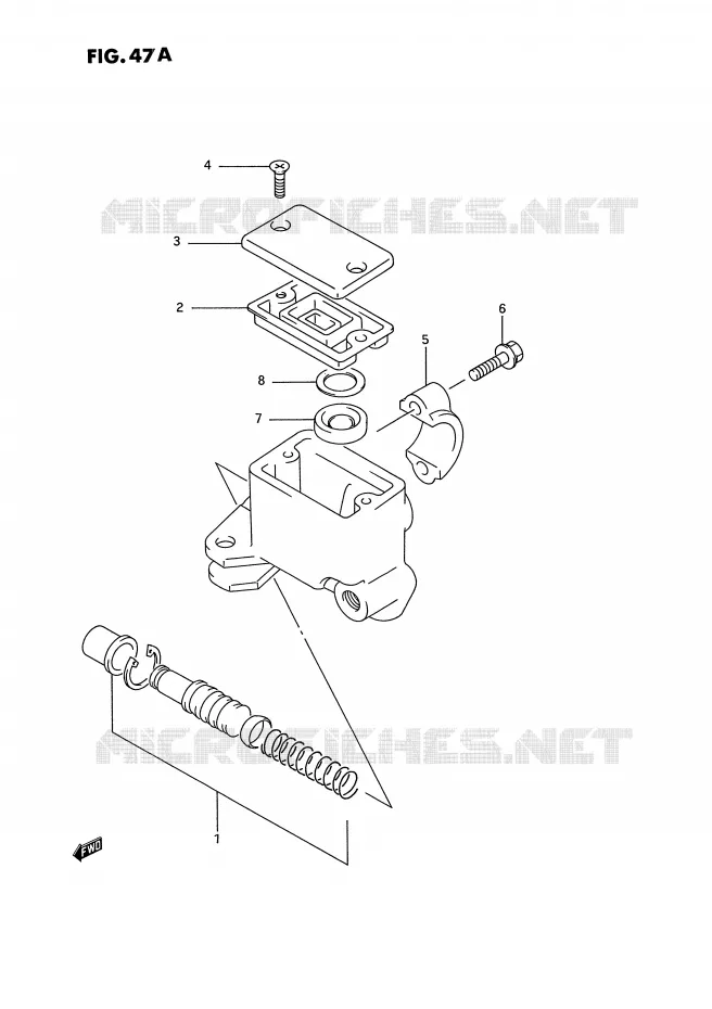FRONT HOOFDREMCILINDER (MODELE R/S/T) Suzuki QUAD 250 OZARK 1990  LT-F250L(E28)