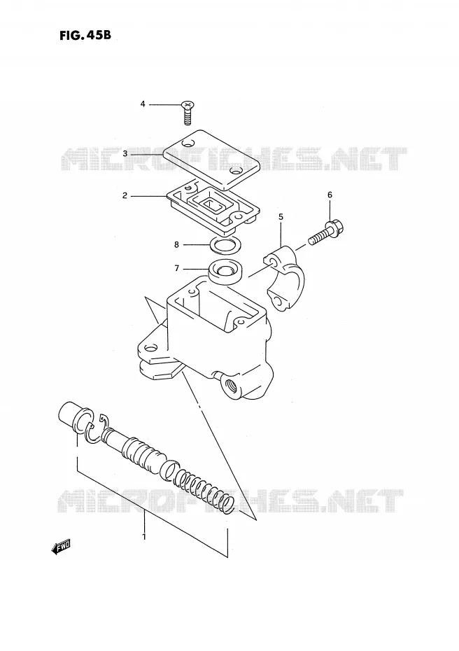 FRONT HOOFDREMCILINDER (MODELE S) Suzuki QUAD 250 KINGQUAD 1995  LT-F4WDS(E2)