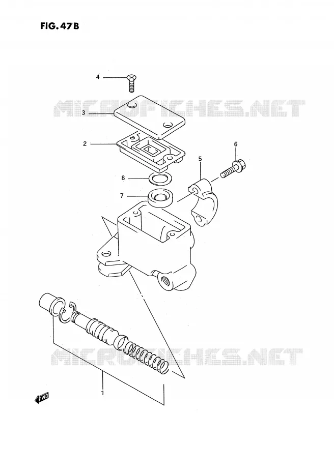 FRONT HOOFDREMCILINDER (MODELE S/T) Suzuki QUAD 250 OZARK 1988  LT-F250J(E2)
