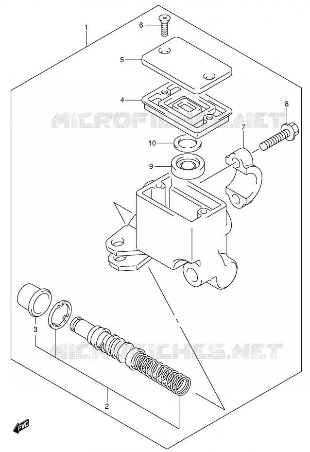 FRONT HOOFDREMCILINDER Suzuki QUAD 400 EIGER 2006  LT-A400FK6(P3/P28)