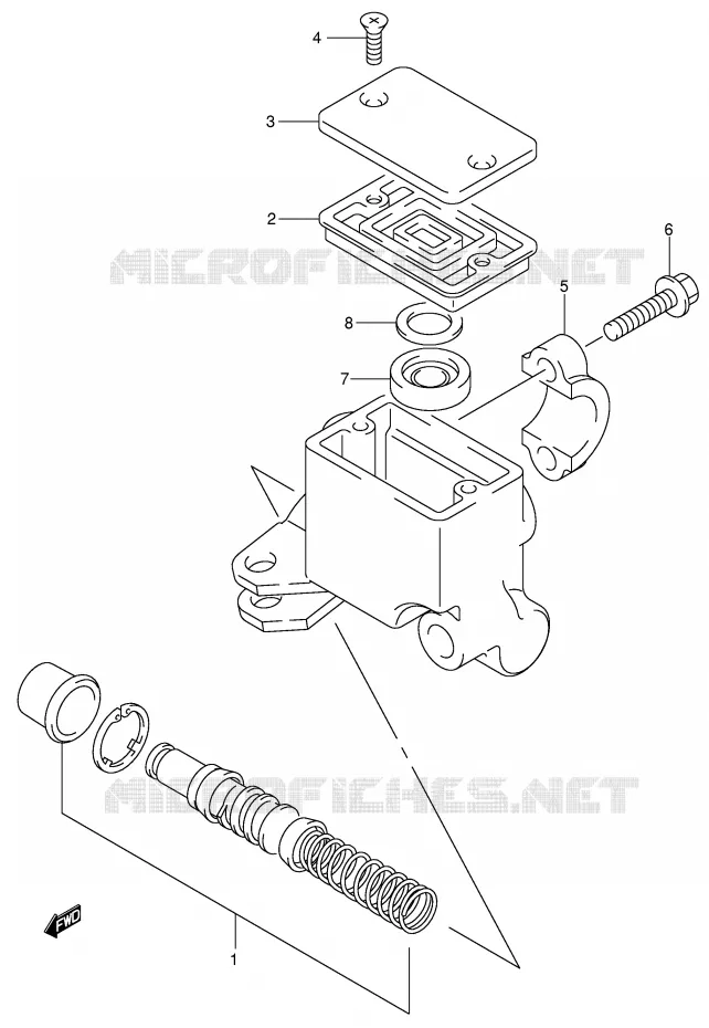 FRONT HOOFDREMCILINDER Suzuki QUAD 500 VINSON 2006  LT-A500FK6(P28/P33)
