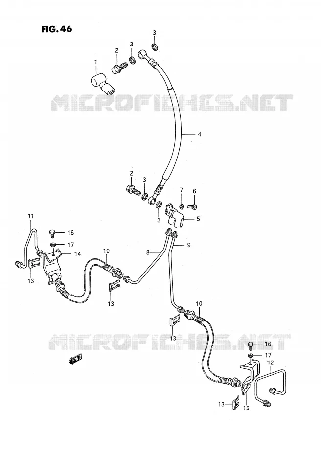 FRONT REMSLANG Suzuki QUAD 250 OZARK 1990  LT-F250L(E2)