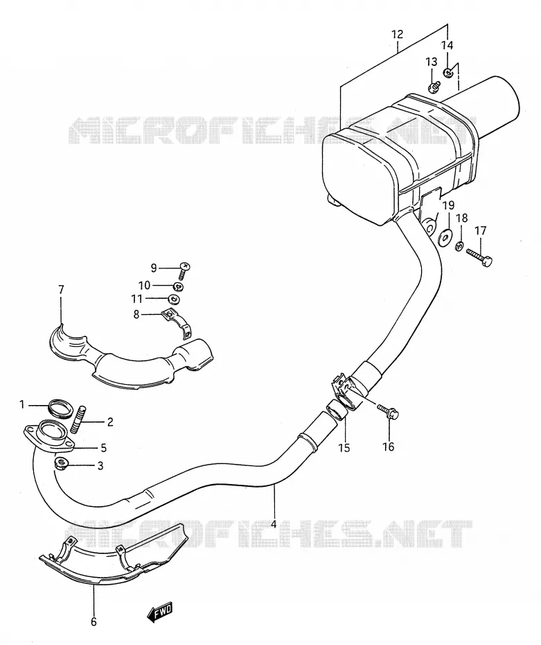 GELUIDDEMPER (MODELE H) Suzuki QUAD 250 KINGQUAD 1988  LT-F4WDJ(E28)
