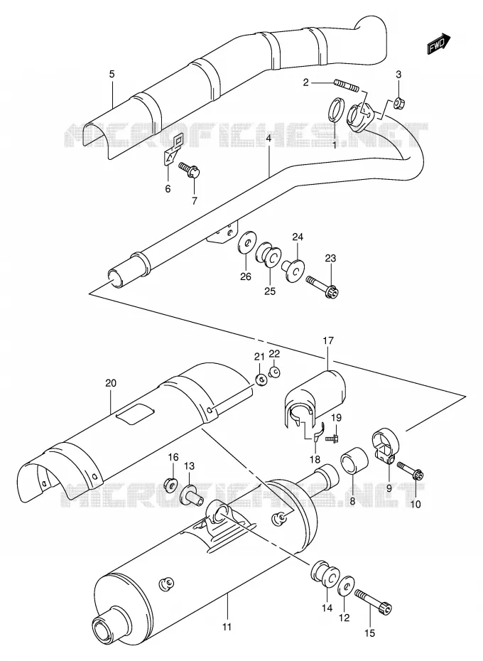 GELUIDDEMPER Suzuki QUAD 400 EIGER 2004  LT-F400FK4(P3/P28)