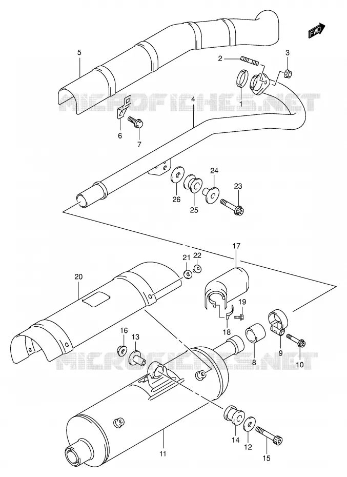 GELUIDDEMPER Suzuki QUAD 400 EIGER 2004  LT-F400K4(P3/P28)
