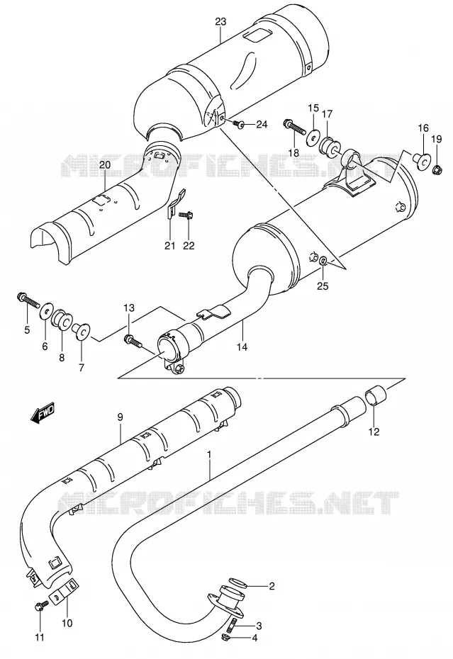 GELUIDDEMPER Suzuki QUAD 500 VINSON 2004  LT-A500FK4(P28/P33)