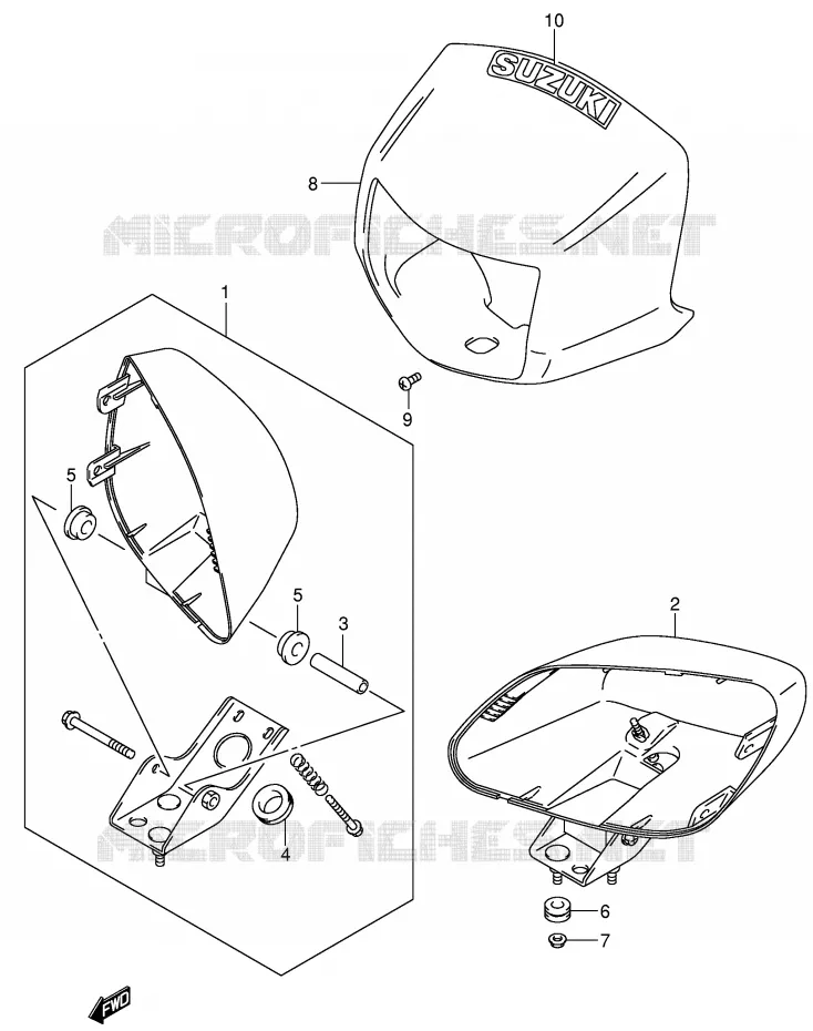 KOPLAMPBEHUIZING (MODEL K4/K5/K6) Suzuki QUAD 500 VINSON 2005  LT-A500FK5(P28/P33)