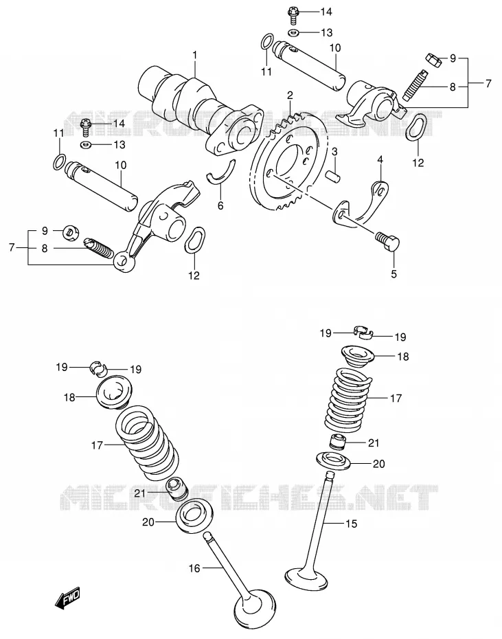 NOKKENAS - VALVES Suzuki QUAD 250 QUADSPORT 2004  LT-Z250K4(E19)