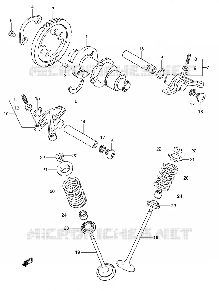 NOKKENAS - VALVES Suzuki QUAD 500 VINSON 2007  LT-A500FK7(P28/P33)