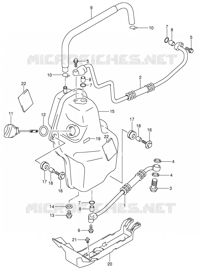 OLIE SLANG Suzuki QUAD 400 QUADSPORT 2005  LT-Z400K5(E19)
