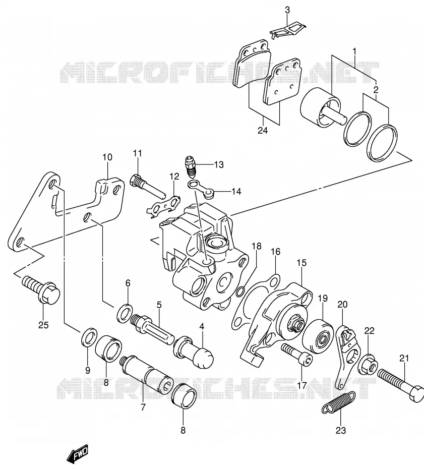 REAR CALIPER (MODEL K4/K5/K6/K7) Suzuki QUAD 400 QUADSPORT 2007  LT-Z400K7(E3/E28)