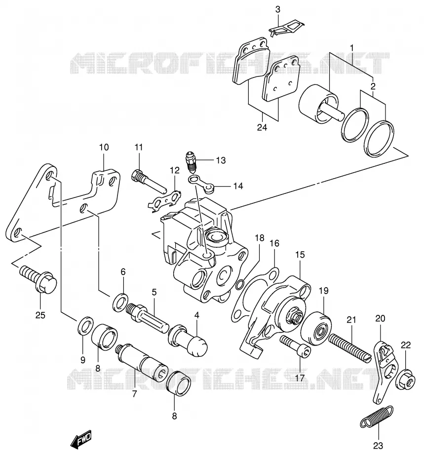 REAR CALIPER (MODELE K3) Suzuki QUAD 400 QUADSPORT 2004  LT-Z400K4(E3/E28)