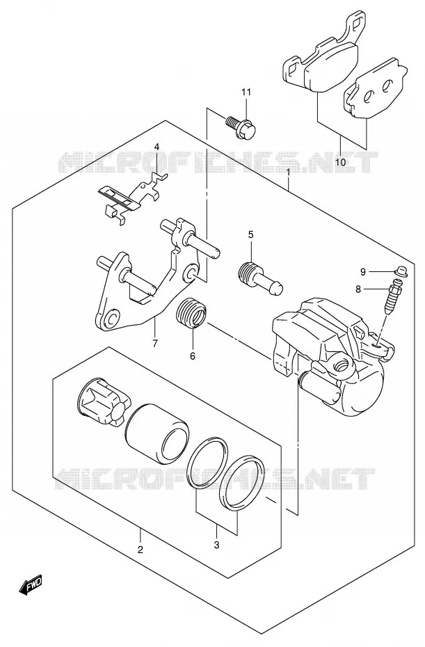 REAR CALIPER (MODELE K4) Suzuki QUAD 500 VINSON 2005  LT-F500FK5(P24)