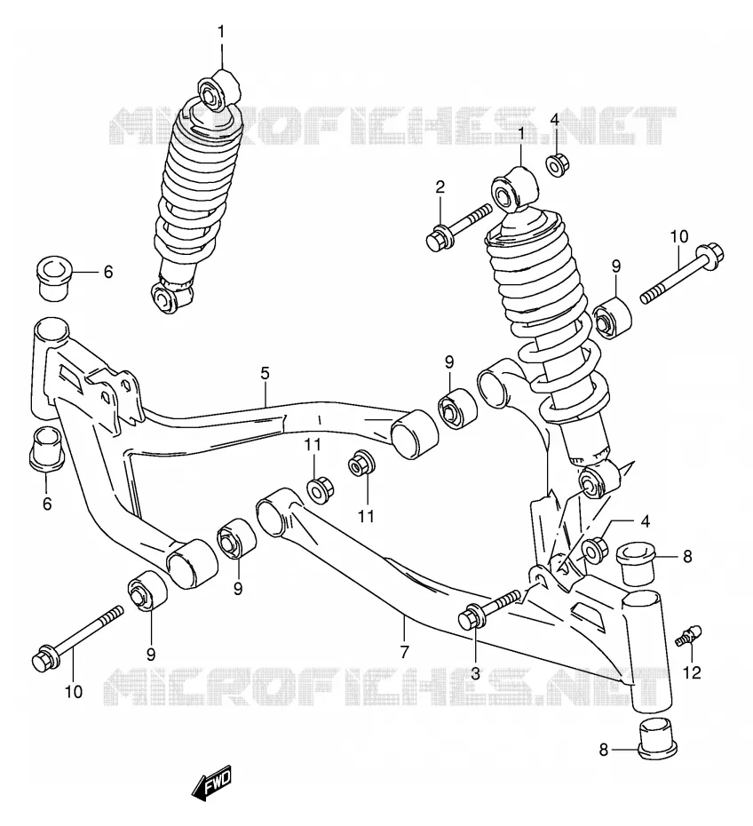 SCHOKDEMPER - VORKBEEN Suzuki QUAD 160 OZARK 1997  LT-F160V(P24)