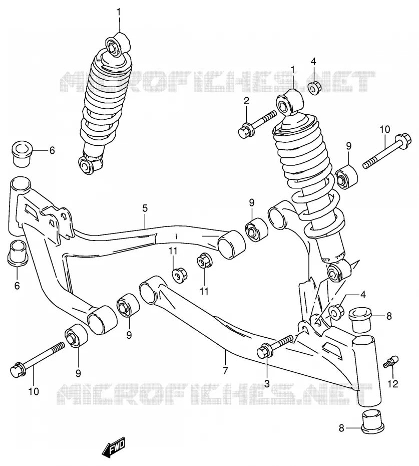 SCHOKDEMPER - VORKBEEN Suzuki QUAD 160 OZARK 2004  LT-F160K4(P24)