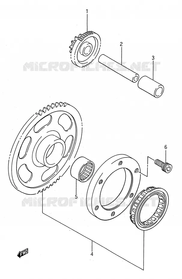 STARTMOTOR CLUTCH Suzuki QUAD 250 KINGQUAD 1988  LT-F4WDJ(E28)