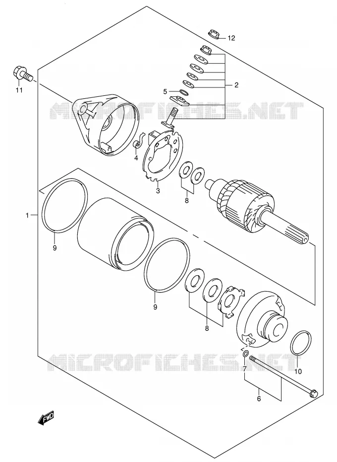 STARTMOTOR (MODELE Y/K1/K2/K4) Suzuki QUAD 300 KINGQUAD 2001  LT-F300FK1(E24)