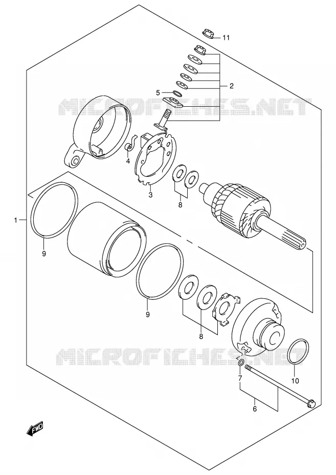 STARTMOTOR (MODELE Y/K1/K2) Suzuki QUAD 160 OZARK 1998  LT-F160W(P24)