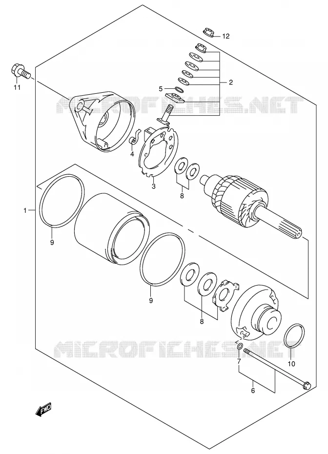 STARTMOTOR (MODELE Y) Suzuki QUAD 250 OZARK 2001  LT-F250K1(E24)