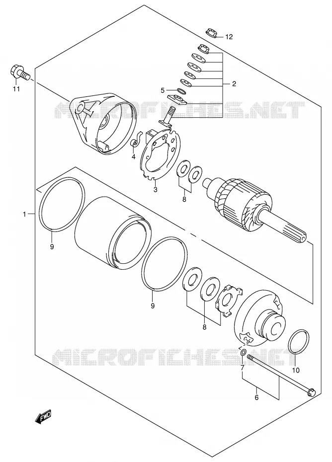 STARTMOTOR (MODELE Y) Suzuki QUAD 300 KINGQUAD 2000  LT-F300Y(E24)