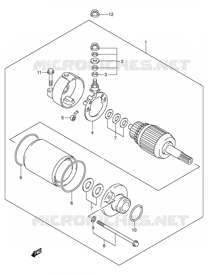 STARTMOTOR Suzuki QUAD 400 QUADSPORT 2006  LT-Z400K6(E3/E28)
