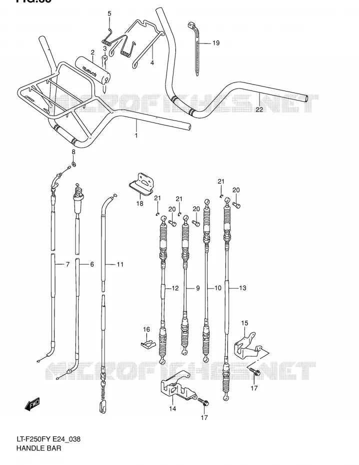 STUUR - KABELS Suzuki QUAD 250 OZARK 2001  LT-F250FK1(E24)