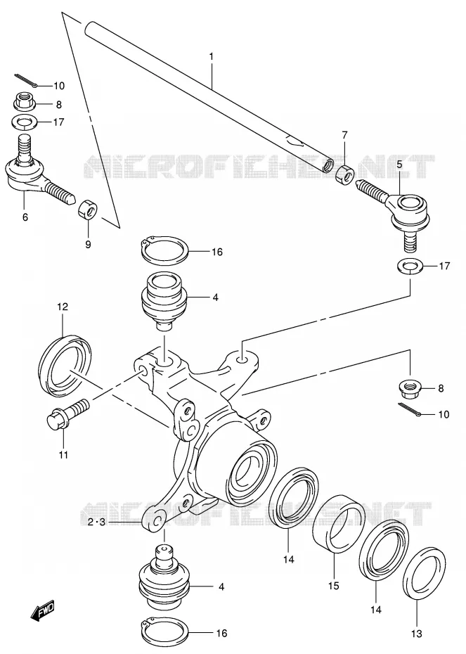 STUURINRICHTINGS - HUB (MODEL K5/K6/K7) Suzuki QUAD 400 EIGER 2003  LT-F400K3(P24)