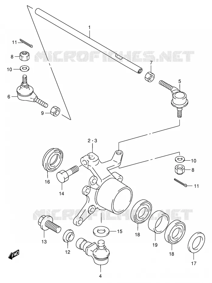 STUURINRICHTINGS - HUB Suzuki QUAD 500 QUADMASTER 2001  LT-F500FK1(E3/E28)