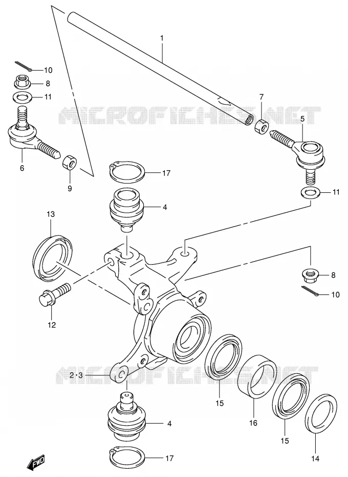 STUURINRICHTINGS - HUB Suzuki QUAD 500 VINSON 2005  LT-A500FK5(P28/P33)