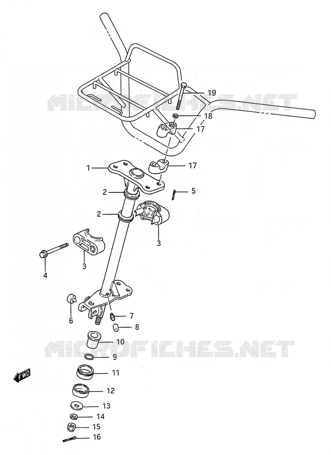 STUURKOLOM Suzuki QUAD 250 KINGQUAD 1994  LT-F4WDR(E28)