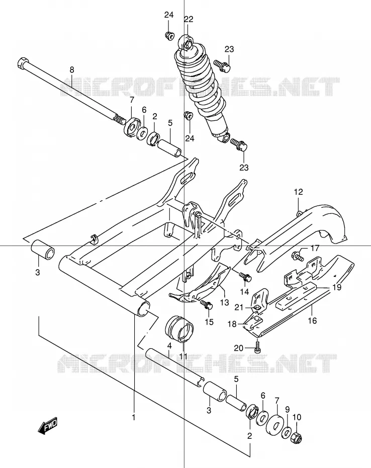 SWINGARM Suzuki QUAD 160 OZARK 1998  LT-F160W(P24)