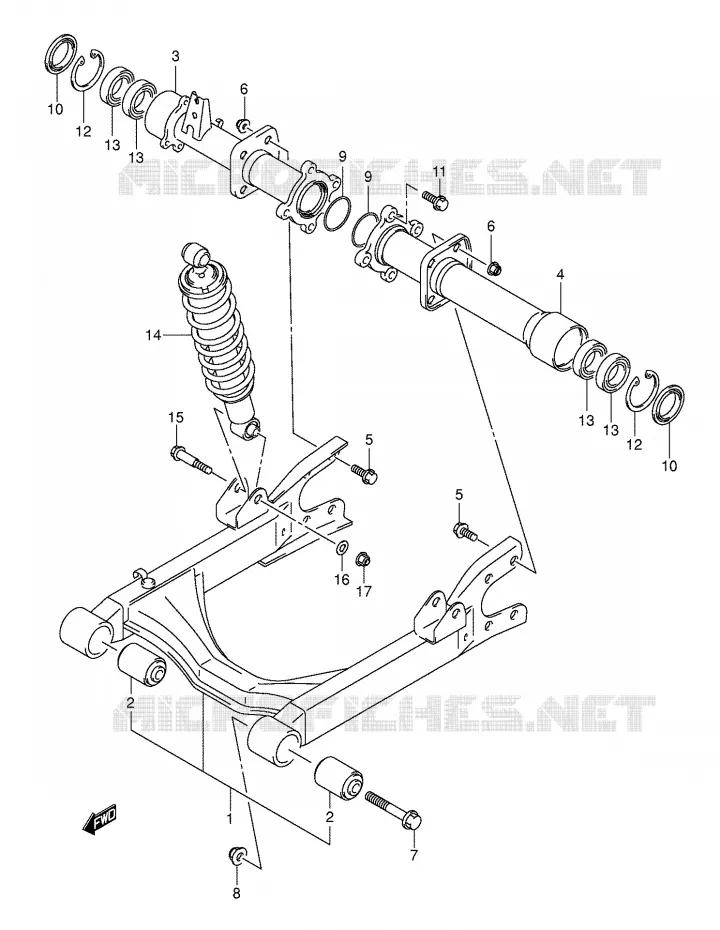 SWINGARM Suzuki QUAD 400 EIGER 2002  LT-A400FK2(E24)