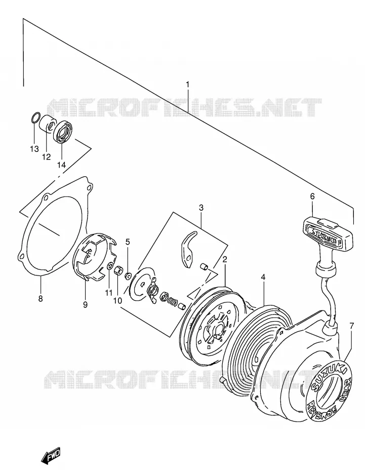 TERUGLOOPSTARTER (OPTIONNEL) Suzuki QUAD 160 OZARK 2004  LT-F160K4(P24)